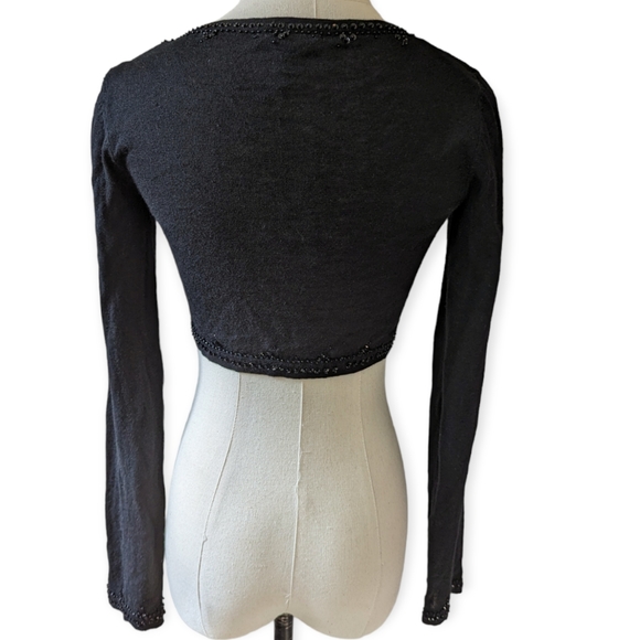 Y2K Black Sequin Bolero Top - Picture 3 of 8